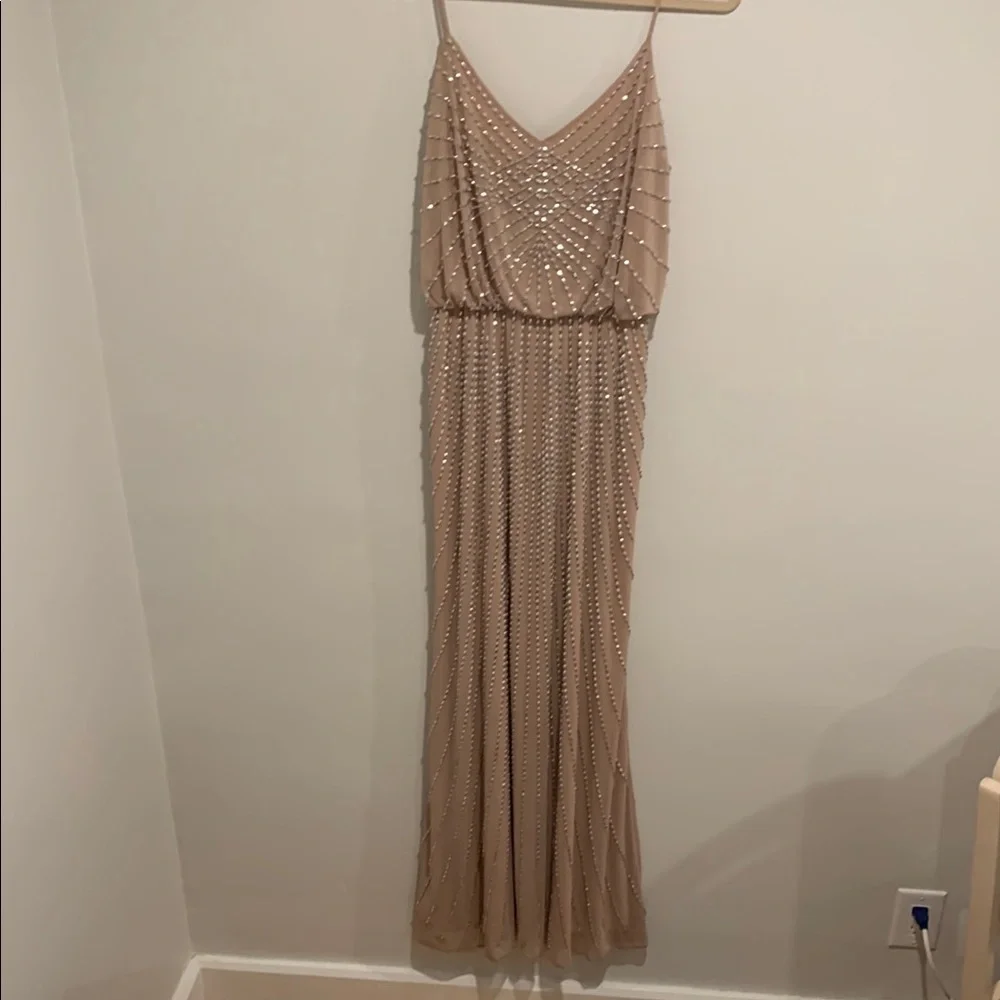 NWT XScape Elegant Tan Evening Dress - Size 8